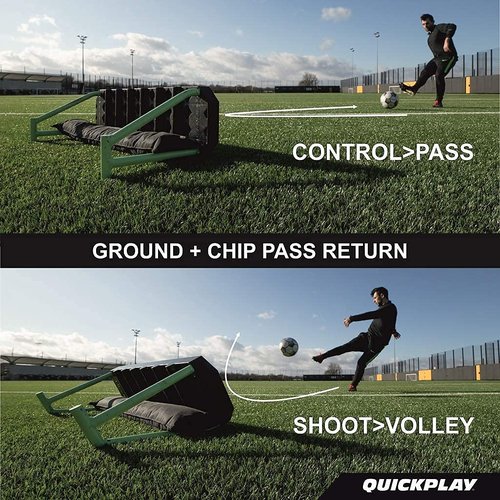 QUICKPLAY Replay Station Soccer Rebound Board - Portable Dual Surface Rebounder with Adjustable Angle - Soccer Training Equipment for Control, Passing Practice