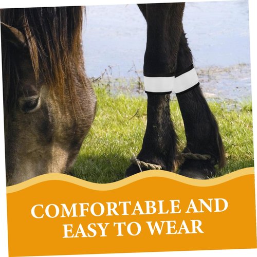 PERSELOSO 4pcs Led Glowing Horse Leg Bands High Visibility Reflective Straps for Night Enhanced Illumination for Riding and Horse Gear