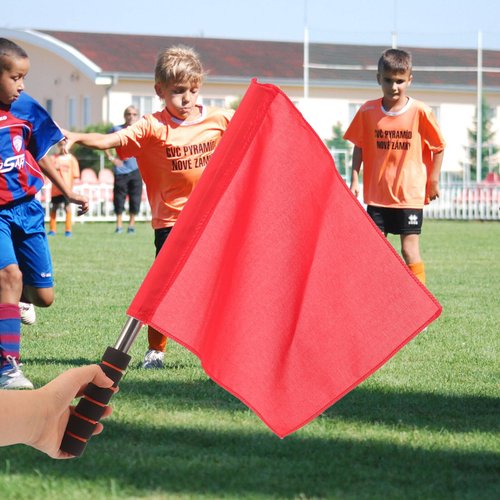 BESPORTBLE Referee Flag Hand Flag Red and Green Flag Sponge Handle Special Patrol Linesman Linesman Flag Performance Official Flag for Sports Events Soccer Football Hockey Training Match