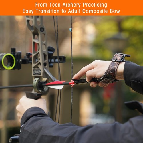LWANO Archery Compound Bow Release Aids Trigger 360° Adjustable Wristband Release Aids for Adults Youth Kids Hunting Shooting Accessories (Camouflage)