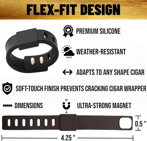 zofanvo Ultra-Strong Magnetic Cigar Holder, Black, Portable Golf Cart Accessories,Fits 34 to 70 Ring Gauge,Fit for Golfing, Grilling, Fishing, Travel, and Outdoor Adventures(Black)