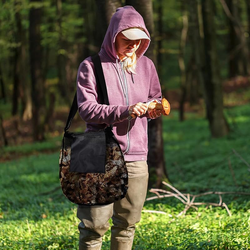 Mushroom Foraging Kit with Bag & Folding Knife – 2 Pcs, Morel Mushroom Picking Set