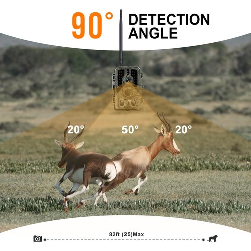 Trail Camera with Night Vision Motion Activated Waterproof, 4K 48MP WiFi Bluetooth Game Camera, 0.1s Trigger IP66 Trail Cam with App Control for Wildlife Monitoring, Deer Hunting, Security