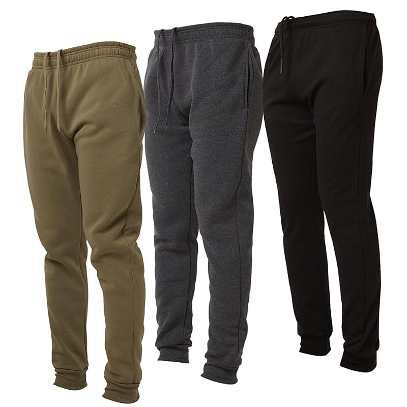 Ultra Performance Joggers for Men with Pockets - Black / Char / Dk Olive, Medium