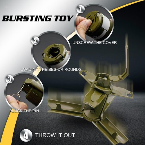 M18 CS Hand Grenade Toys Plastic Toy-Grenade for Battle Game Tactcial Airsoft Outdoor Sport(2 Piece)