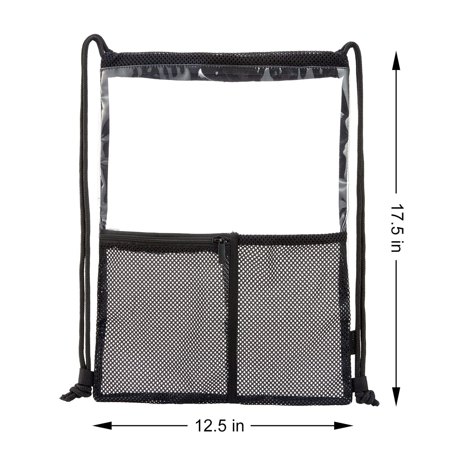 BORMELUN Clear Drawstring Backpack - Stadium Approved String Cinch Bag for Gym, Concerts, Clear Bag with Adjustable Straps Transparent