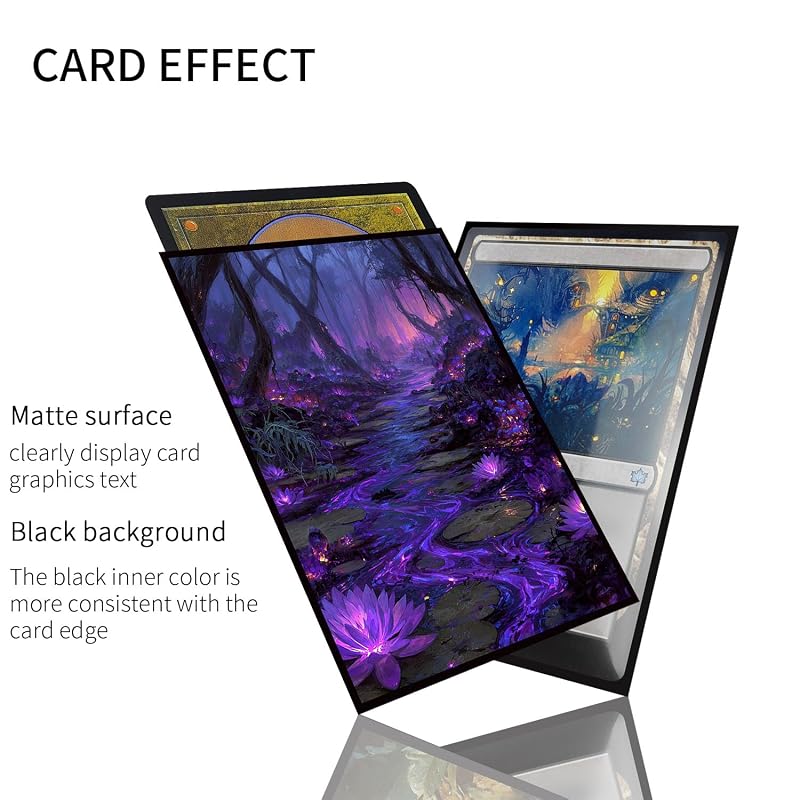 Black MTG Card Sleeves 104+4 Full Art Panoramic Lands, Premium Matte