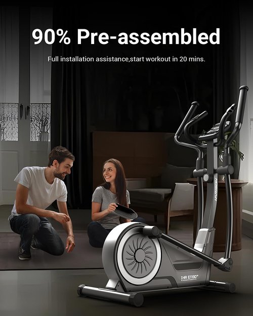 HARISON Elliptical Machine for Home 350 LBS Capacity, Magnetic Elliptical Exercise Machine with 16-Level Resistance Control, Elliptical Trainer with HARISON Bluetooth (Black)