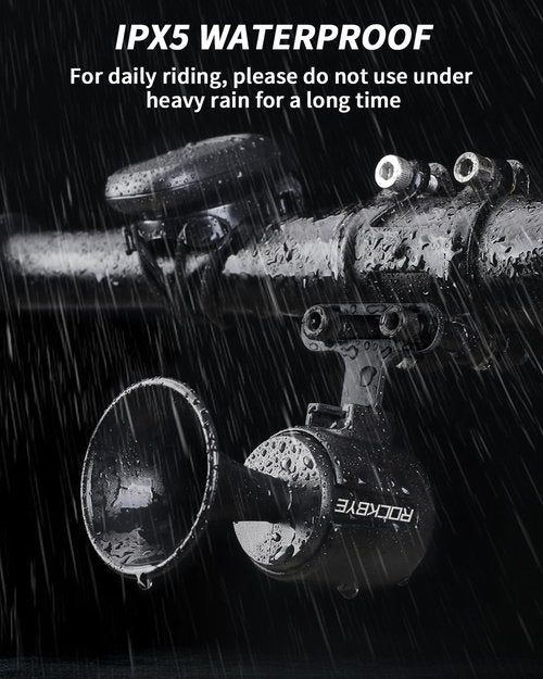 EQIIO Electric Bike Horn with Anti Theft Alarm, 120dB Loud Bicycle Horn with Wireless Remote, USB-C Rechargeable Bike Bell for Adults Kids Bike, Scooter, Ebike, IPX5 Waterproof & Suspension Mount
