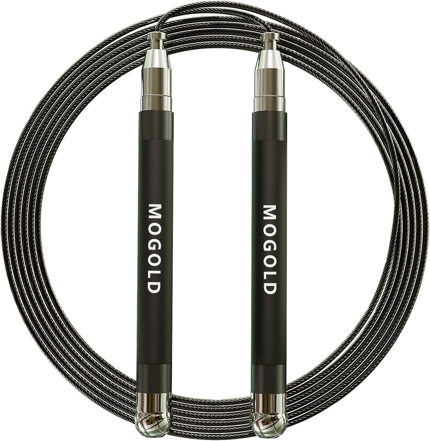 2-in-1 Speed Rope: 2mm for Boxing/MMA & 3mm for CrossFit - Tool-Free Adjustable Cable System with Dual Bearings - Sweatproof Hybrid Grip for High-Intensity Training