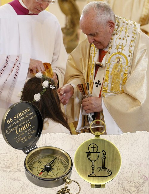 Personalized Baptism Gifts with Scripture for Boys, Engraved Baptism Compass for Confirmation, Custom Compass Baptismal Gifts for Teenage, Engraved Compass Confirmation Gifts