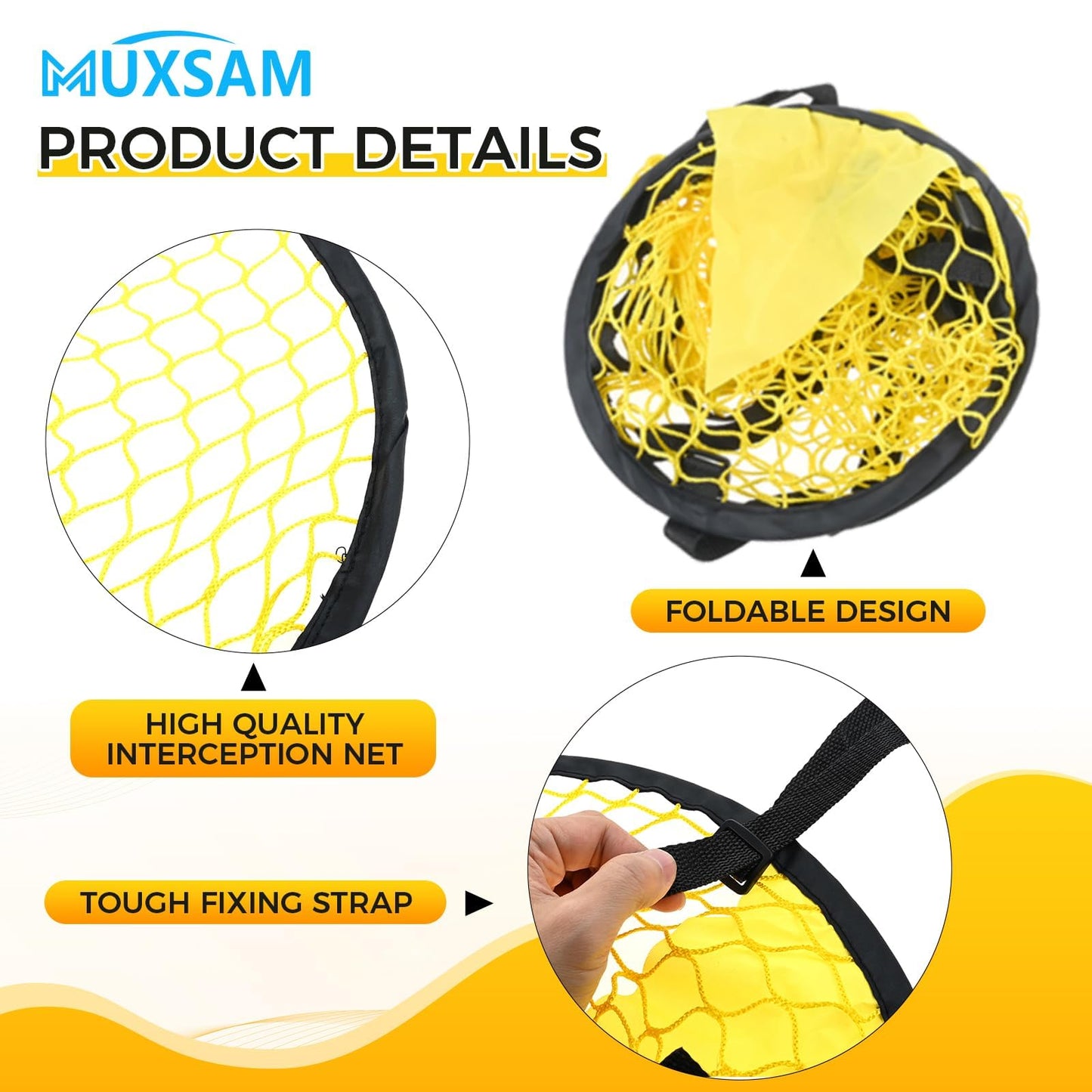 2Pcs Soccer Top Bins Target Net, 45cm/17.7in Yellow Fold-able Football Training Bag, Football Target Goal Net, Top Corner Target Net Goals for Kids Shootings Accuracy Practice Equipment
