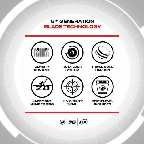 WINMAU Darts Blade 6 Triple Core Carbon Professional PDC Dartboard with Official Tournament Specifications | Endorsed by The PDC