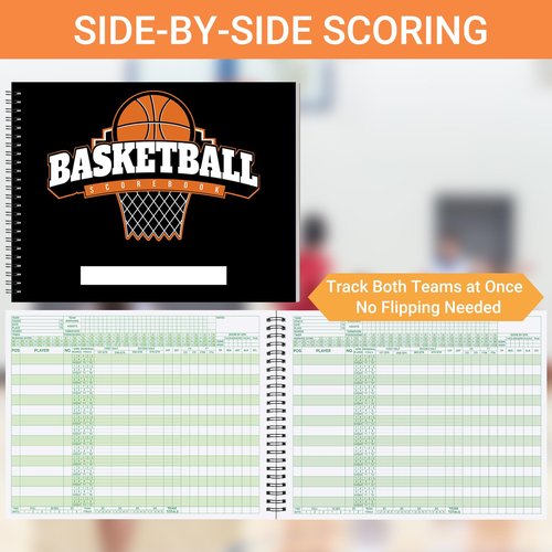 suituts Basketball Scorebook 40 Games Score Book Side by Side Basketball Stat Tracking Book for High School, Middle School or League Use