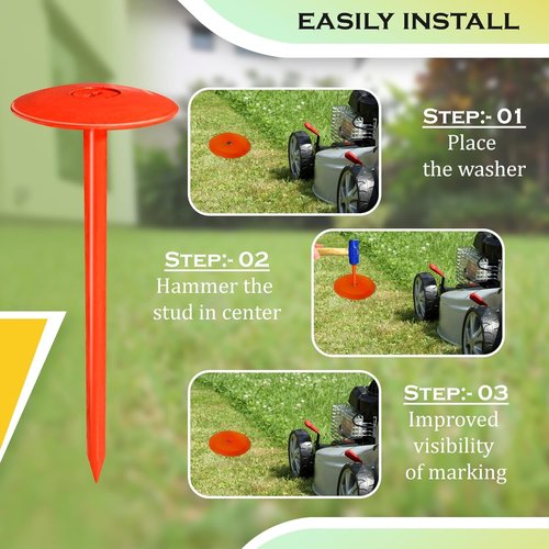 FEBTECH - Septic Tank Marker - 3.5" x 7" - Suitable Property line Markers for Protecting Your Septic Tank and Property Boundary with Solid and Sturdy Survey Stakes - Pack of 2 Pcs