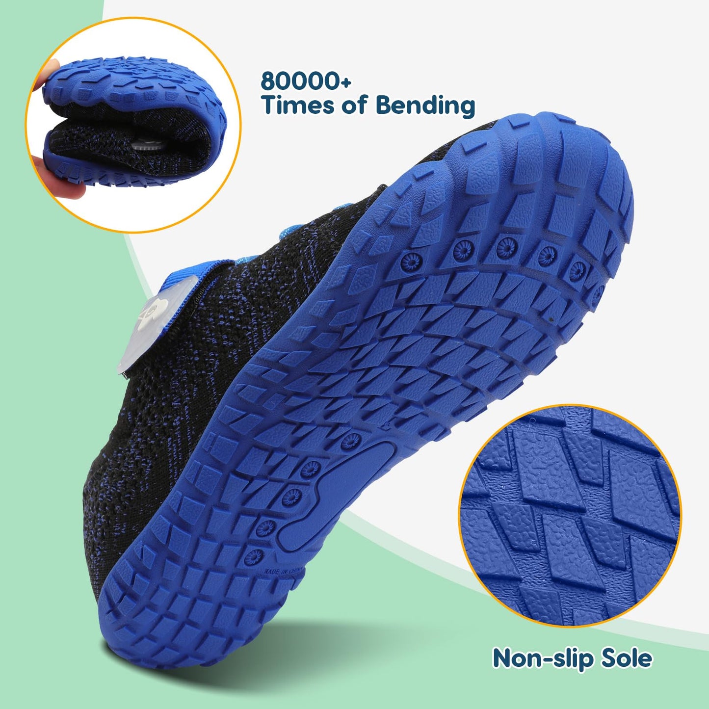 LeIsfIt Kids Shoes Girls Boys Wide Shoes Kids Barefoot Sneakers Lightweight Hiking Shoe for Toddler Little Big Kid Blue 2 Big Kid