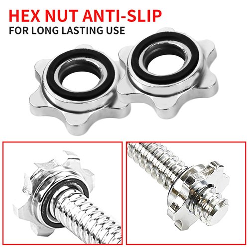 Barbell Collars, 25mm Standard Spin-Lock Clamps, Anti-Slip Screw Collars for Dumbbell Weight Lifting, Secure Fit, Pack of 4 – Heavy Duty Barbell Clamps, Weight Clips for Bars