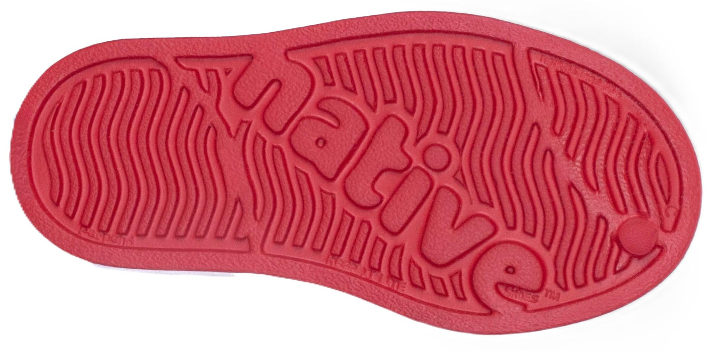Native Shoes Unisex-Kids Jefferson Sneakers, Ruby Red/Shell White, 4 Big Kid