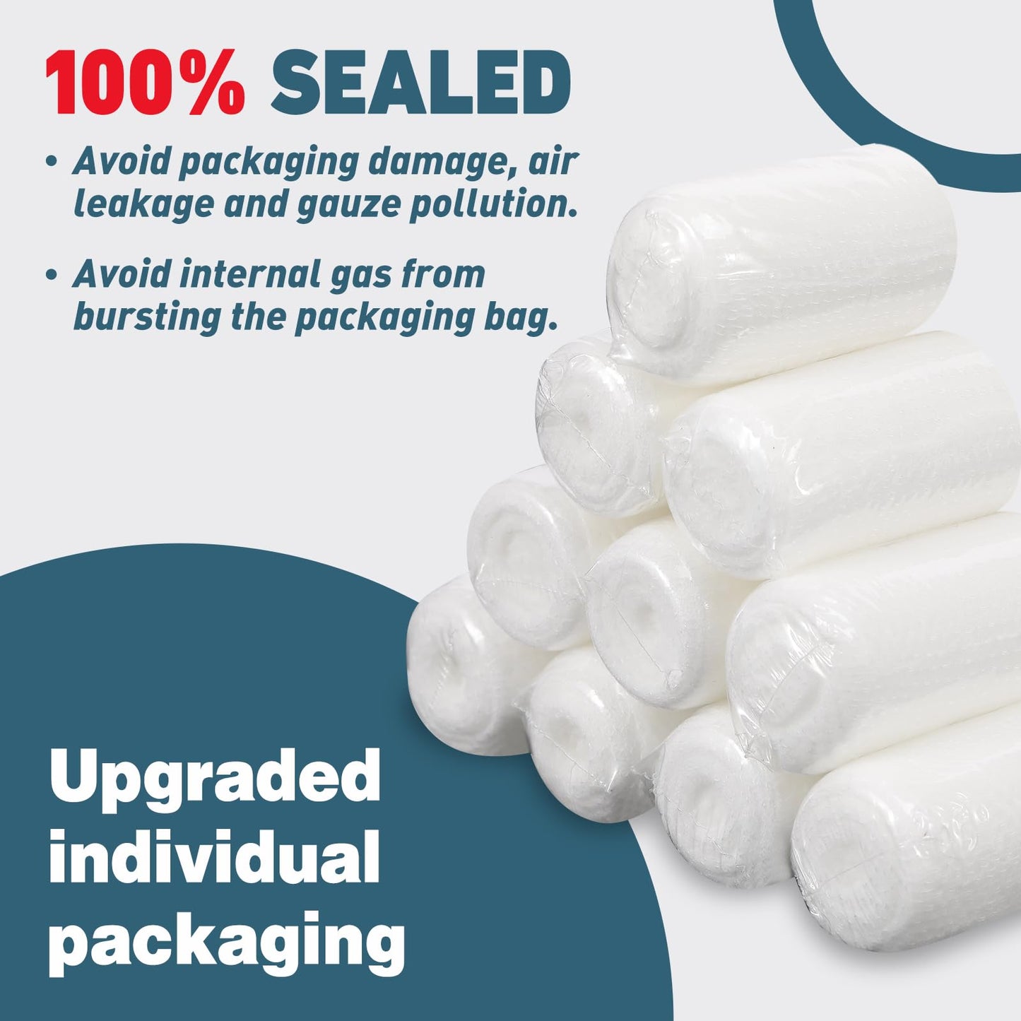AZEN 20 Pack Gauze Rolls Bandages, 2 in x 4.1 Yards, Premium Medical Supplies & First Aid Supplies, Bandage Wrap Vet Wrap