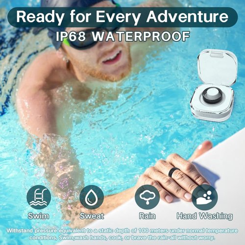 Smart Rings for Women Men,Fitness Tracker Ring,Heart Rate,Blood Oxygen,Blood Pressure,Step Tracker,Sleep Monitoring,No Subscription Fee,IP68 Waterproof Smart Ring for iphone&Android,Size Kit(Silver 7)