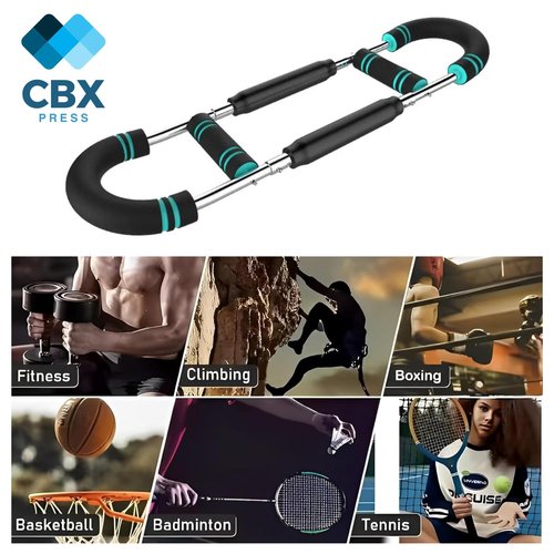 Twister Arm Trainer 60-90lb – Adjustable Chest Workout Equipment, Power Twister Bar, Arm Strength Trainer for Home Workout, Portable Spring Resistance for Men & Women, Upper Body Fitness Equipment