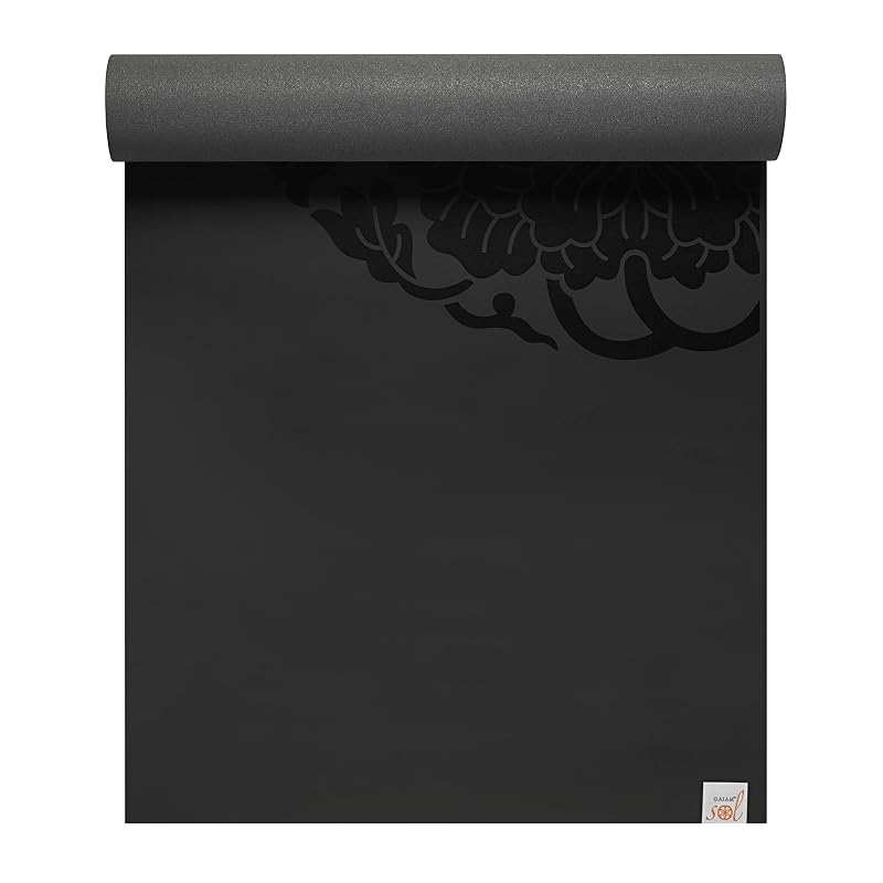 Gaiam Dry-Grip Yoga Mat 5mm Thick, XL Black
