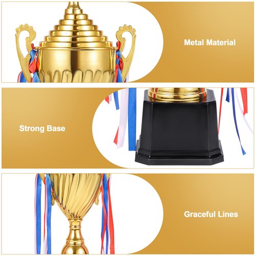 Caydo 16.3Inch Gold Award Trophy Large Winner Trophy Cup with Golden Pen for Kids and Adults for Sports, Competitions, Tournaments