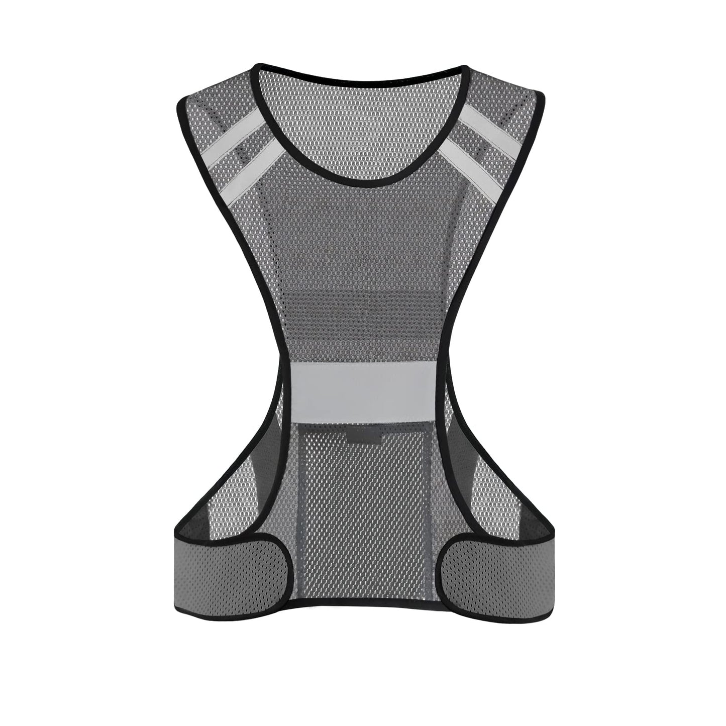 TCCFCCT Reflective Running Vest with Large Pocket, High Visibility Vest for Men Women, Lightweight Running Gear for Motorcycling, Cycling, Jogging, Night Walking, Climbing, Grey