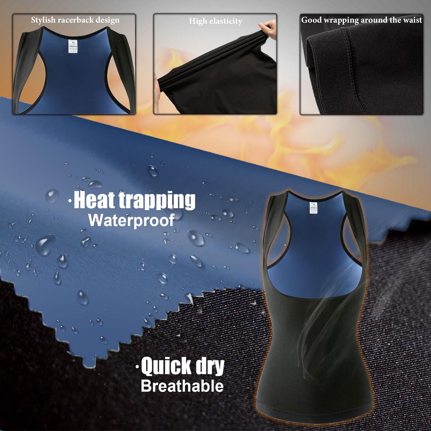 Sweat Sauna Vest for Women-Sauna Suit for Women,Sauna Shirt for Women Workout-Slimming Faja-Hot Sweat Sauna Shirt