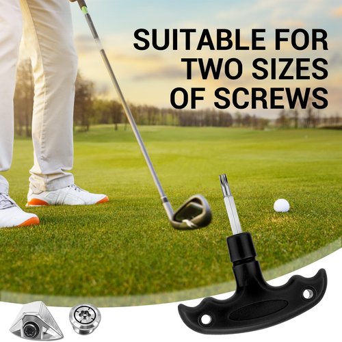 QIYUDA 2 Pcs Golf Torque Wrench Tool, Stainless Steel Portable Golf Driver Club Adjustment Head Tool for T20 (Blue) and T25 (Black)