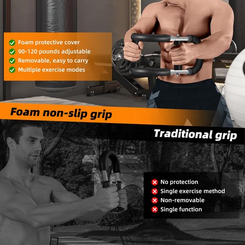 Twister Arm Trainer, 60-120lbs Adjustable Chest Workout Equipment, Men's Chest, arm, Shoulder and Forearm Muscle Training Fitness Equipment, Portable Spring Resistance Home Fitness Equipment