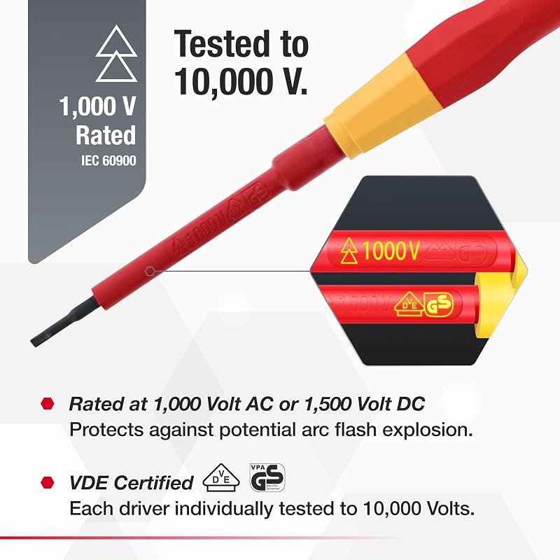 Wiha PicoFinish Insulated Precision Screwdriver Set - Slotted & Phillips, 5-Piece (Variation: Slotted & Phillips PicoFinish Set)