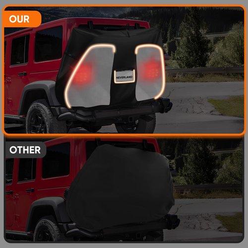 NEVERLAND Bike Cover for Transport on Rack - Heavy Duty 600D Bike Rack Cover for 2 Bikes, Bicycle Cover Outdoor Waterproof on Rear Bike Rack with Clear PVC Panels and Stretch Net
