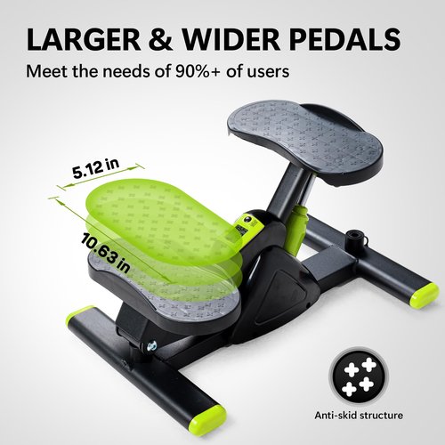 Leikefitness Steppers for Exercise Mini Stair Stepper, Cardio Workout Equipment, Twist Stair Stepper with Resistance Bands Up-Down Motion for Full Body Workout Exercise Equipment for Home(Red) (Green)