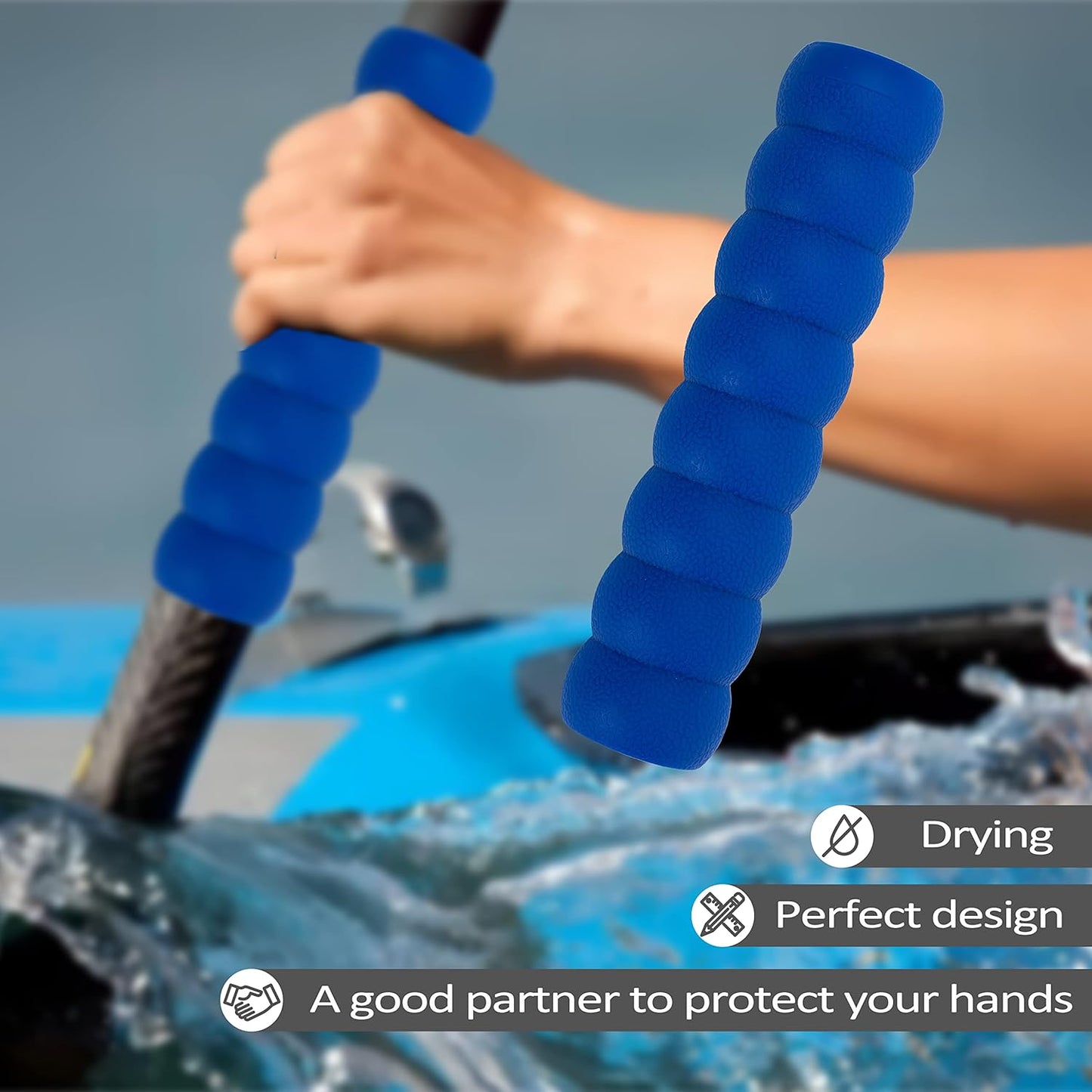 Kayak-Paddle-Grips-2-Pack - No-Slip Oar-Grip for Take-Apart Paddles,Blister Prevention Kayaking Accessories(Diameter 30mm/1.18 inches)