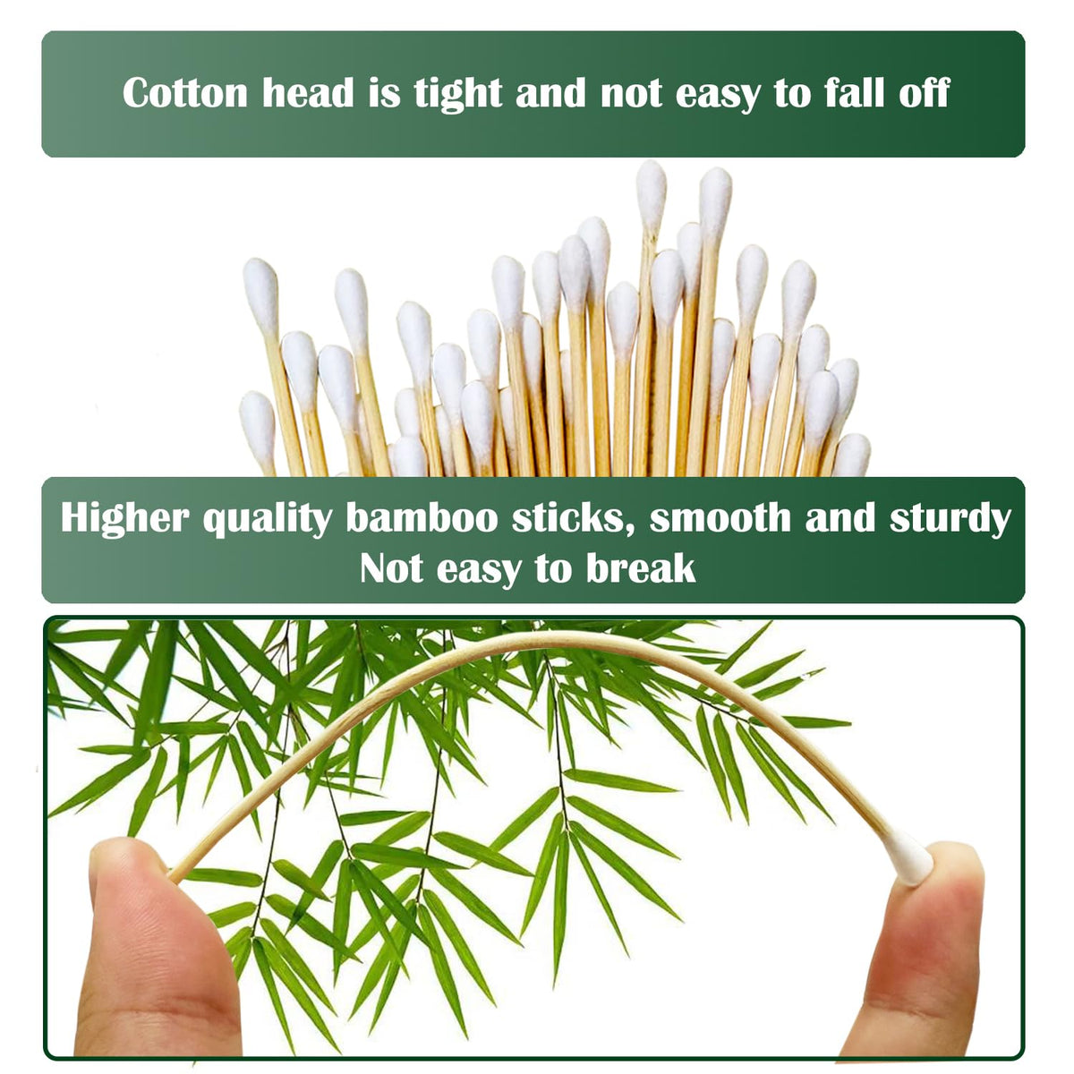 500 PCS 6" Long Cotton Swabs with Bamboo Handle for Makeup, Gun Cleaning or Pets Care