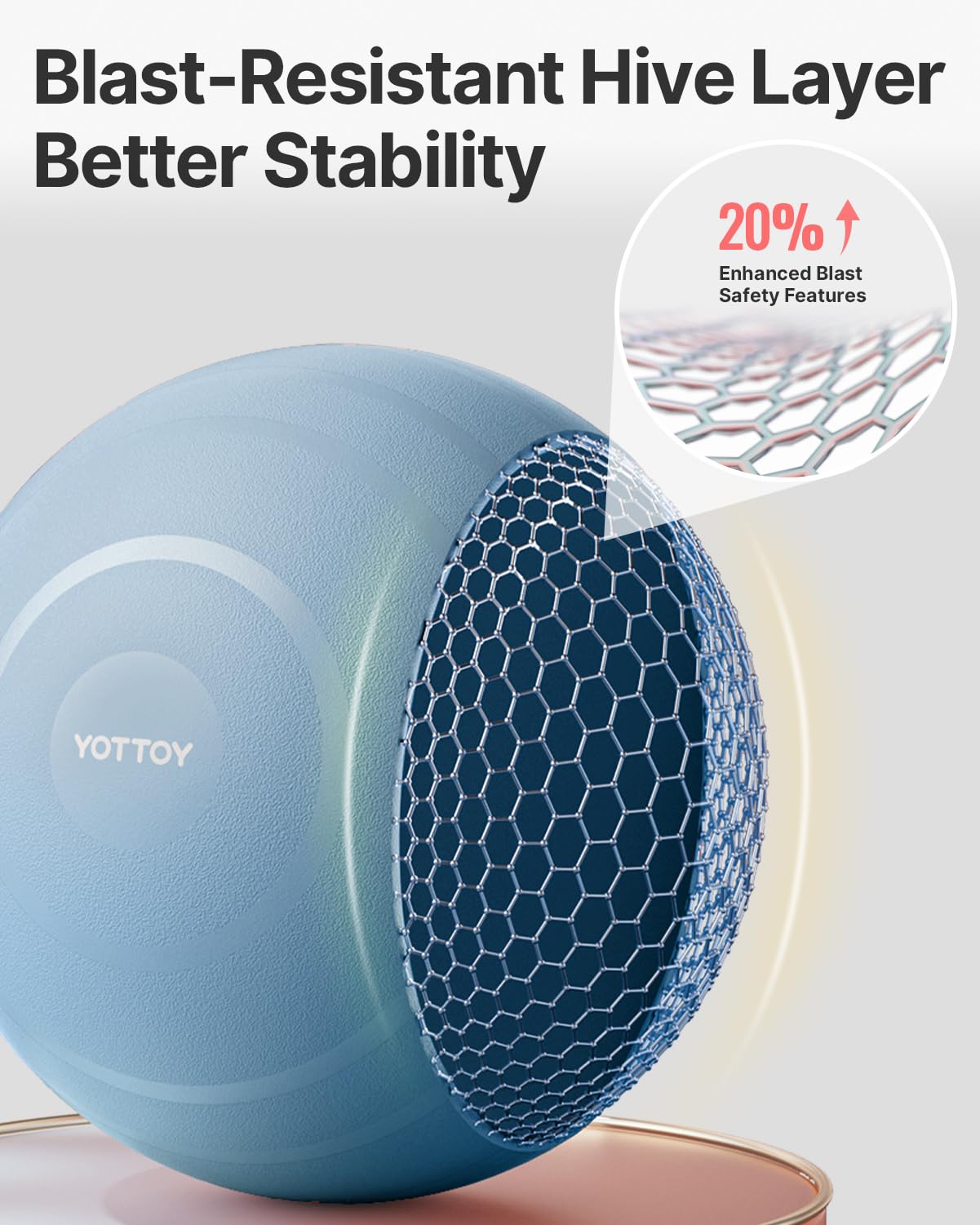 YOTTOY Anti-Burst Exercise Ball for Working Out, Yoga Ball for Pregnancy,Extra Thick Workouk for Physical Therapy,Stability Ball for Chair Fitness with Pump (Blue)