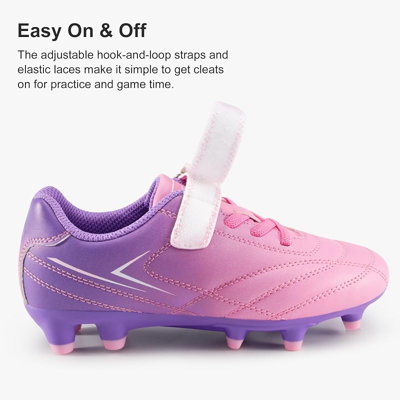 Stelle Girls Soccer Cleats for Kids Violet Blush 12 Little Kid Training Outdoor