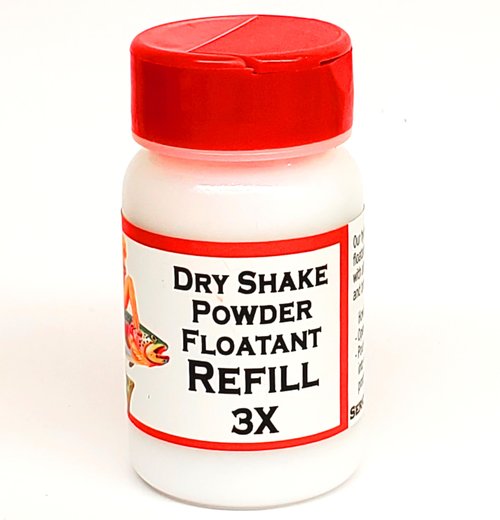3X Refill for Dry Shake Floatant, and Other Powder Floatant Products. Superhydrophobic Powder Creates High Riding Flies and is Compatible with All Brands of Dry Shake or Brush-on Floatants.
