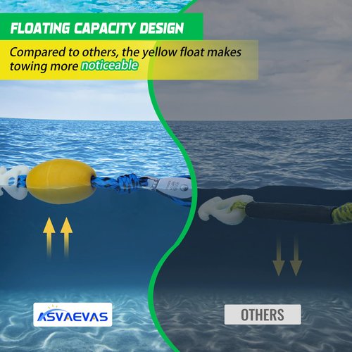 ASVAEVAS Self Centering Boat Tow Harness for Tubing, Boat Tow Rope Harness with Pulley and Large Hooks for Towing 1-4 Riders Towable Tubes, Pulling Water Skiing, Wakeboarding
