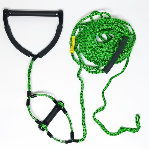 75ft Wakeboard Rope,Water ski Rope,12in Handle and 6in Small Handle with EVA Foam,3 Sections,Tow Rope with Floating Foam (G/B, 12in Handle)