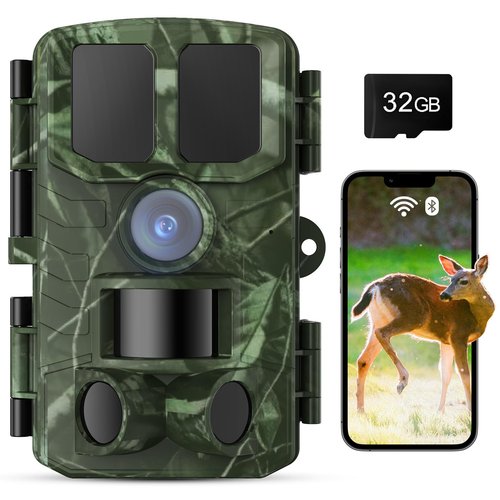 BoxLegend Trail Camera WiFi 4K 48MP Game Cameras with Night Vision Motion Activated Waterproof IP65 Trail Cam 32G SD Card 0.2s Trigger Time 120° Wide-Angle for Outdoor Wildlife Detection, Monitoring