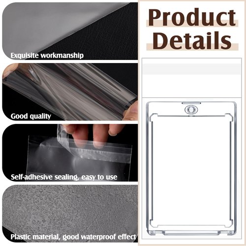 AmazingSpark 300 Resealable Team Bags, 3 x 4 Poly Bags Sleeves Thicker 360 Pt and 23-260 Pt Magnetic Card Sleeves