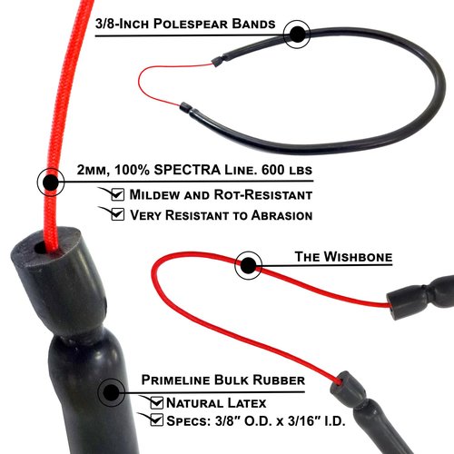 SPEARFISHING WORLD Polespear Band for Pole Spear 3/8” Diameter 100% Latex Rubber (40)