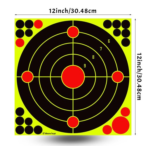 LikeLety 25 Pack 12x12 Inch Splatter Adhesive Targets Stickers for Outdoor Indoor Shooting Practice