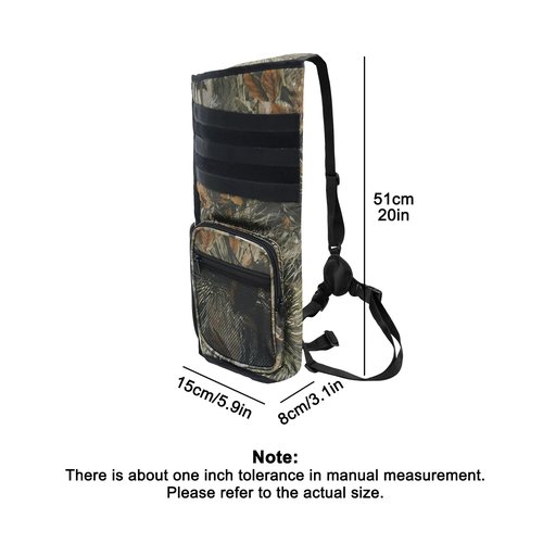 JLDTOP Archery Lightweight Back Arrow Quiver Holder Archery Bag Shoulder Hanged Adjustable with Molle System Front Pocket for Shooting Target Practice Hunting (Camo)