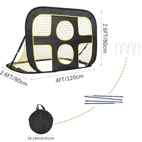 Soccer Net for Kids Portable Pop Up Soccer Goals with Carrying Bag Foldable Soccer Target Net Indoor Outdoor Backyard Practice