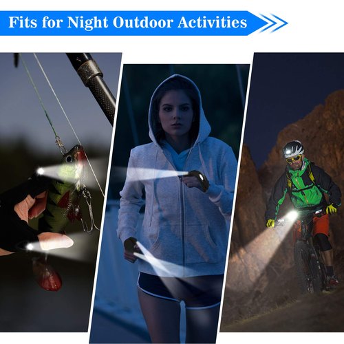 MOIPEJO LED Flashlight Gloves, Gifts for Men Him Boyfriend Husband, Cool Gadget Finger Lights Waterproof for Camping Fishing Repairing, Fathers Day Christmas Birthday Gift