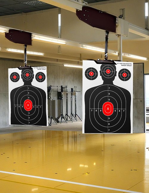 LAKINGO 50 Pack Paper Shooting Targets for Range, 17x25 Inch Silhouette Targets for Indoor/Outdoor Shooting with 480 Stickers, Compatible with Pistol, Rifles, air Gun, and BB Gun Practice