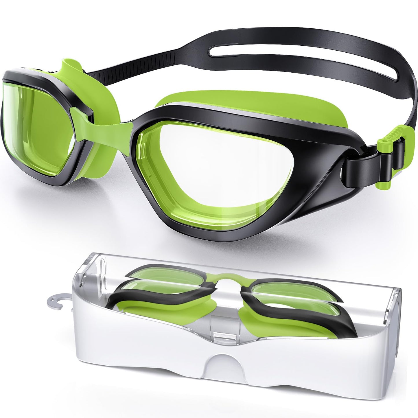 Vegemono Swim Goggles, Unisex Adult Swimming Goggles Anti Fog Anti UV No Leakage Wide View for Men Women Youth
